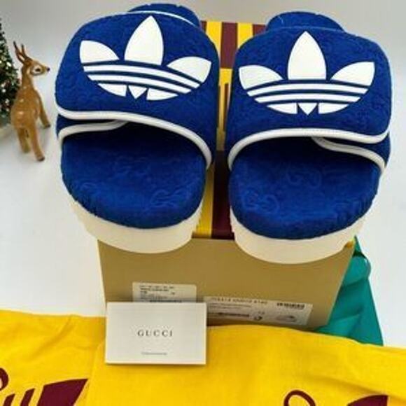 Men’s Gucci X Adidas, slide sandals size 12 made in Italy - Picture 10 of 11